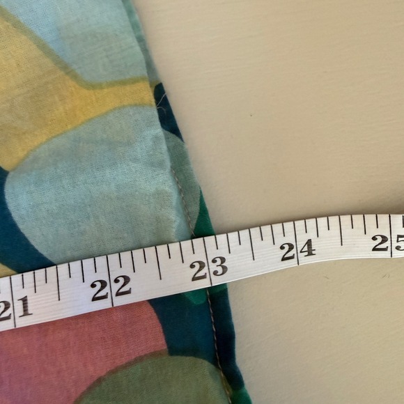 THML Abstract Geometric Flutter Sleeve Smocked Top Pom Pom Trim SRT1522-2-BL M - Picture 7 of 11